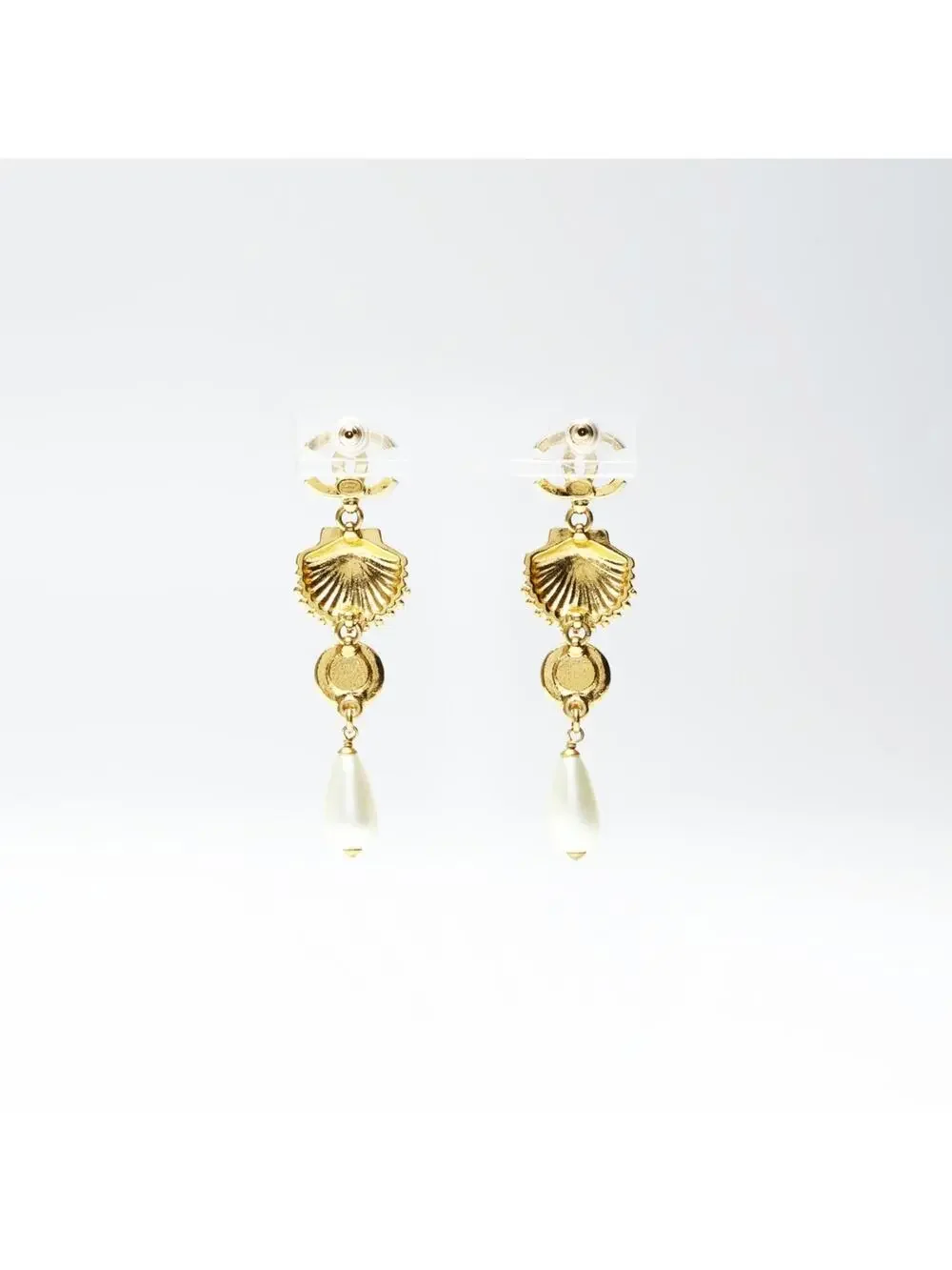 Chanel Earrings Pearl Gold-Tone Metal #246953C10B